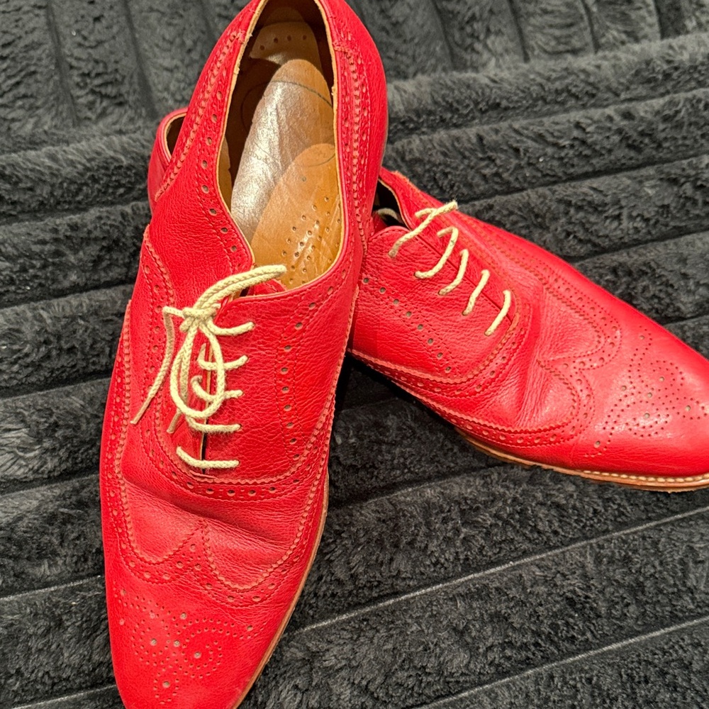Jan Palmen Red genuine Leather Oxfords